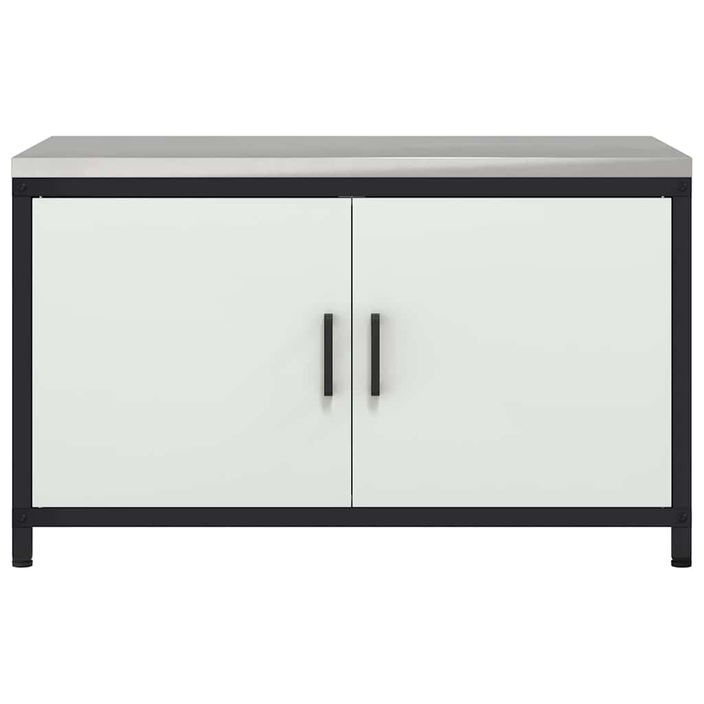 Armadietto per Stoccaggio in Cucina con cassetto Bianco Acciaio 874997