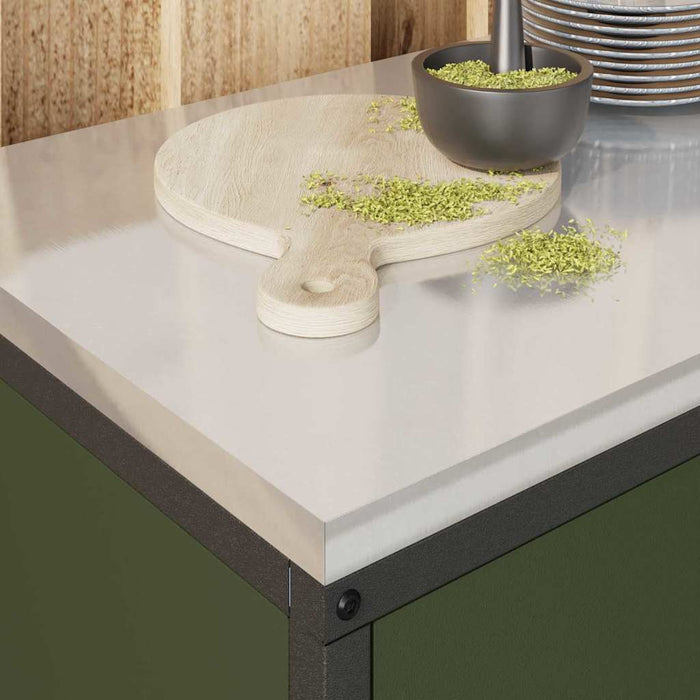 Armadietto per Stoccaggio in Cucina Verde oliva Acciaio 874999