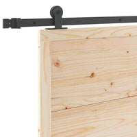 vidaXL Porta scorrevole Marrone 100 x 208 cm Legno di pino massello