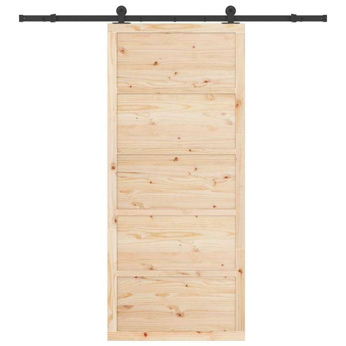 Porta scorrevole Marrone 100 x 208 cm Legno di pino massello 3381142