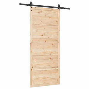 Porta scorrevole Marrone 80 x 208 cm Legno di pino massello 3381145