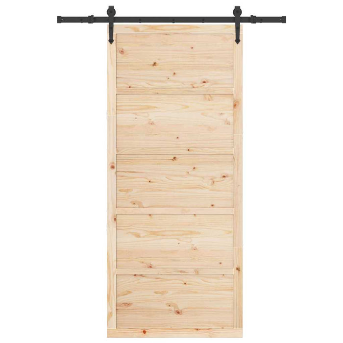 vidaXL Porta scorrevole Marrone 80 x 208 cm Legno di pino massello