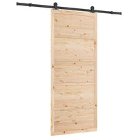 Porta scorrevole Marrone 100 x 208 cm Legno di pino massello 3381146