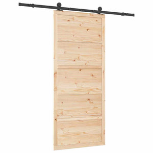 vidaXL Porta scorrevole Marrone 90 x 208 cm Legno di pino massello