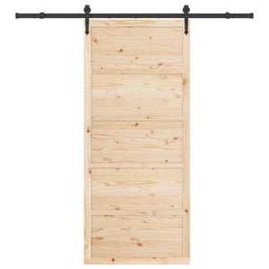 Porta scorrevole Marrone 80 x 208 cm Legno di pino massello 3381154