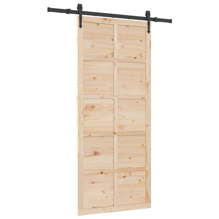 vidaXL Porta scorrevole Marrone 80 x 208 cm Legno di pino massello