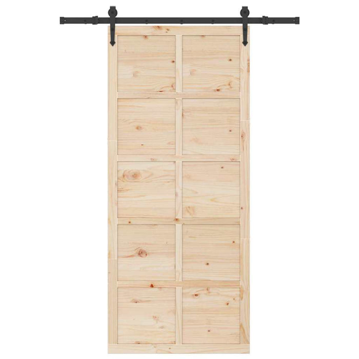 Porta scorrevole Marrone 80 x 208 cm Legno di pino massello 3381155
