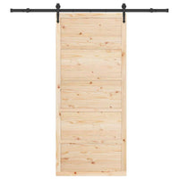 Porta scorrevole Marrone 80 x 208 cm Legno di pino massello 3381158