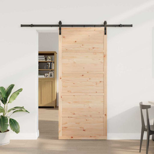 Porta scorrevole Marrone 90 x 208 cm Legno di pino massello 3381163