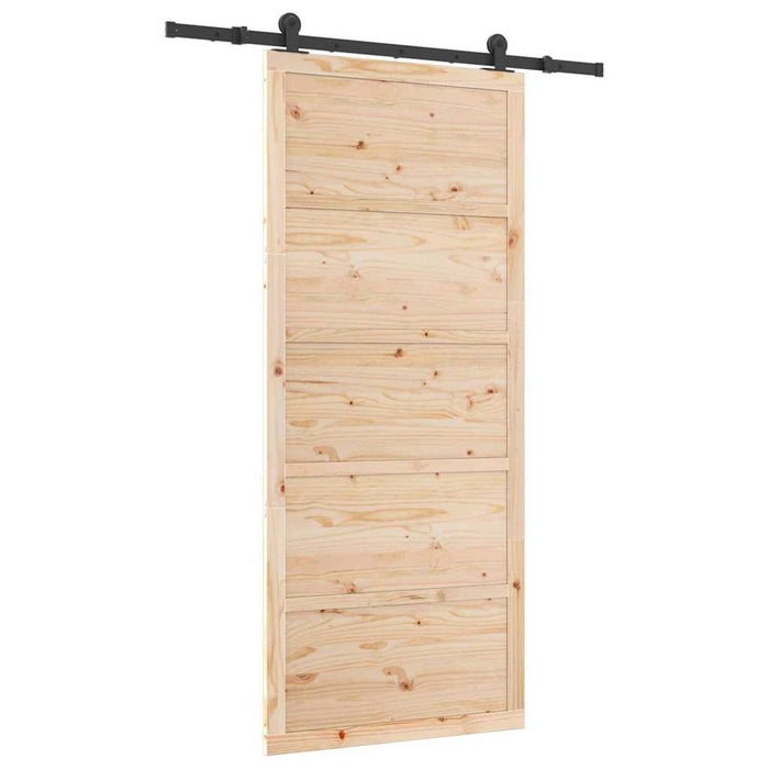 vidaXL Porta scorrevole Marrone 80 x 208 cm Legno di pino massello