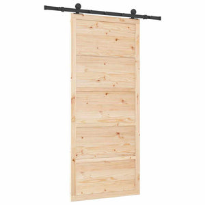 vidaXL Porta scorrevole Marrone 80 x 208 cm Legno di pino massello