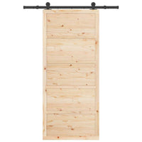 Porta scorrevole Marrone 80 x 208 cm Legno di pino massello 3381165