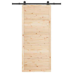 vidaXL Porta scorrevole Marrone 80 x 208 cm Legno di pino massello