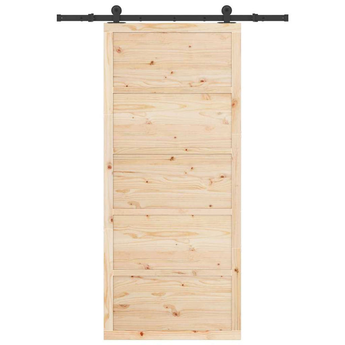 vidaXL Porta scorrevole Marrone 80 x 208 cm Legno di pino massello