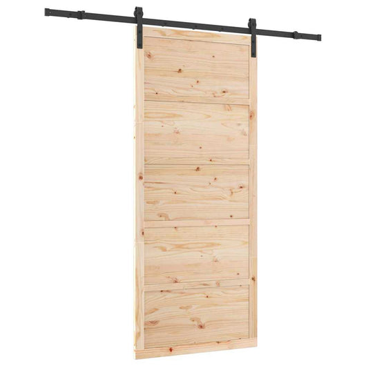 Porta scorrevole Marrone 90 x 208 cm Legno di pino massello 3381167