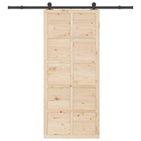 vidaXL Porta scorrevole Marrone 80 x 208 cm Legno di pino massello