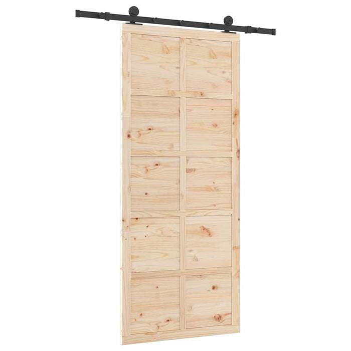 Porta scorrevole Marrone 80 x 208 cm Legno di pino massello 3381175