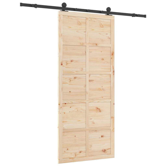 vidaXL Porta scorrevole Marrone 100 x 208 cm Legno di pino massello