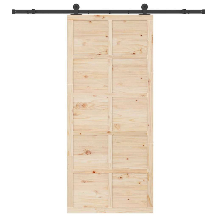 vidaXL Porta scorrevole Marrone 90 x 208 cm Legno di pino massello