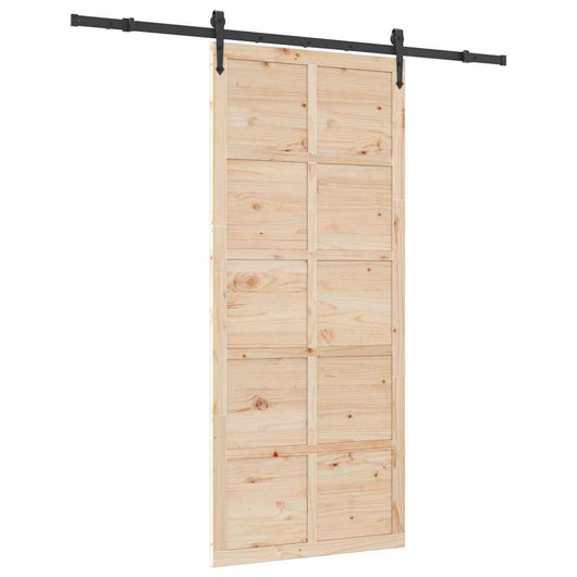 Porta scorrevole Marrone 100 x 208 cm Legno di pino massello 3381182