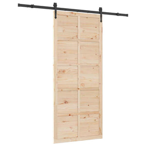 Porta scorrevole Marrone 80 x 208 cm Legno di pino massello 3381184