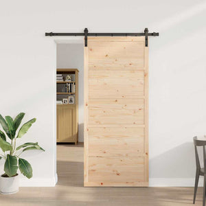 Porta scorrevole Marrone 80 x 208 cm Legno di pino massello 3381185