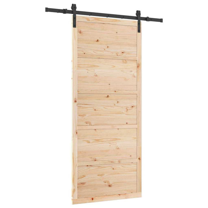 Porta scorrevole Marrone 80 x 208 cm Legno di pino massello 3381185