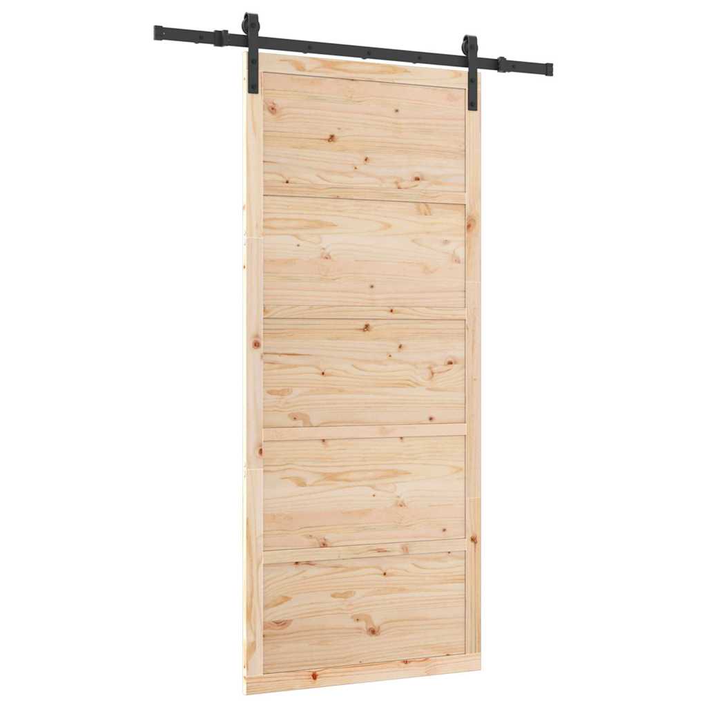 vidaXL Porta scorrevole Marrone 80 x 208 cm Legno di pino massello