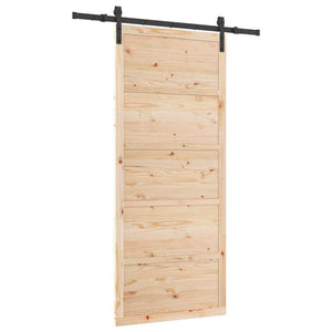 vidaXL Porta scorrevole Marrone 80 x 208 cm Legno di pino massello