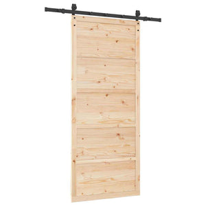 Porta scorrevole Marrone 80 x 208 cm Legno di pino massello 3381185