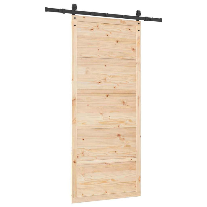 Porta scorrevole Marrone 80 x 208 cm Legno di pino massello 3381185