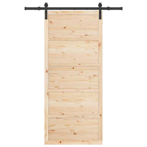 vidaXL Porta scorrevole Marrone 80 x 208 cm Legno di pino massello