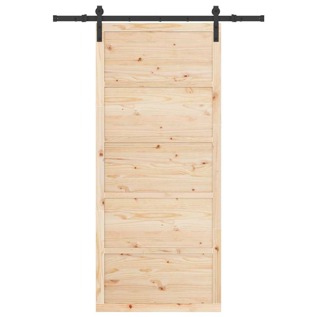 Porta scorrevole Marrone 80 x 208 cm Legno di pino massello 3381185