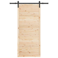 Porta scorrevole Marrone 80 x 208 cm Legno di pino massello 3381185
