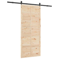 Porta scorrevole Marrone 80 x 208 cm Legno di pino massello 3381188