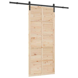Porta scorrevole Marrone 80 x 208 cm Legno di pino massello 3381194