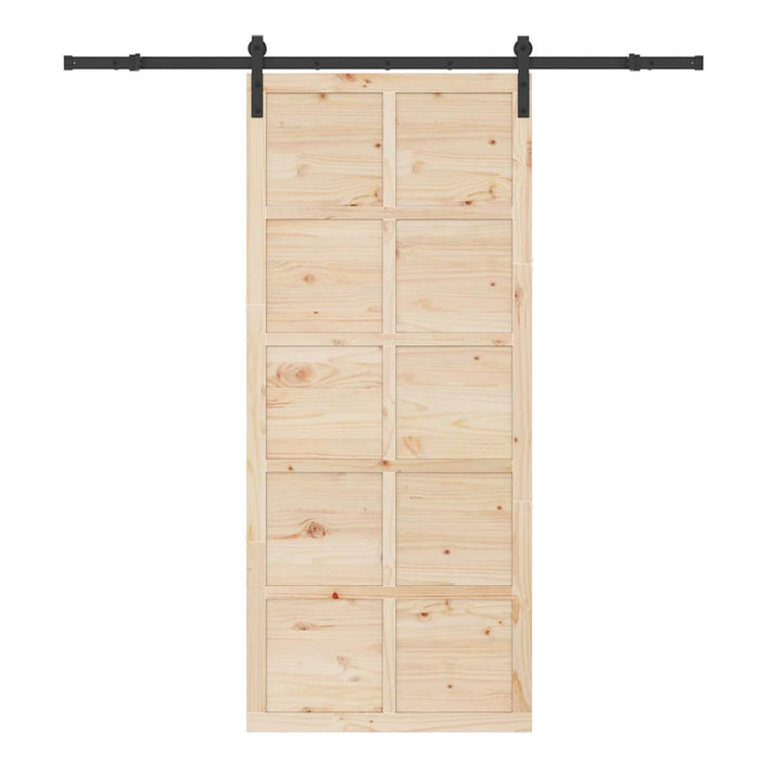 Porta scorrevole Marrone 80 x 208 cm Legno di pino massello 3381194