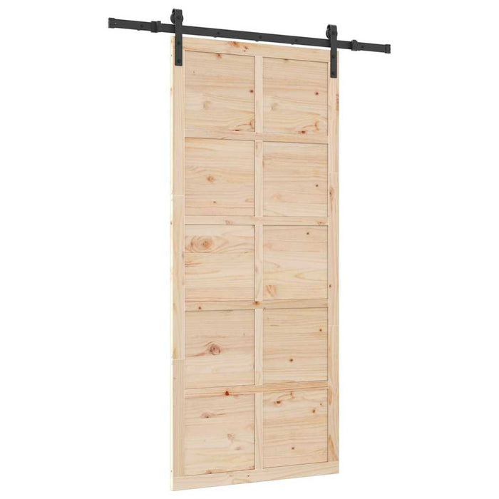 Porta scorrevole Marrone 80 x 208 cm Legno di pino massello 3381195