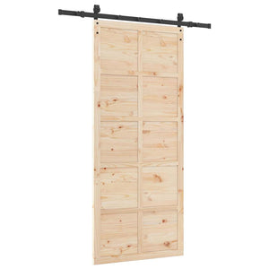 Porta scorrevole Marrone 80 x 208 cm Legno di pino massello 3381195