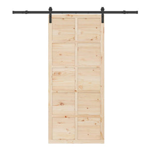 vidaXL Porta scorrevole Marrone 100 x 208 cm Legno di pino massello