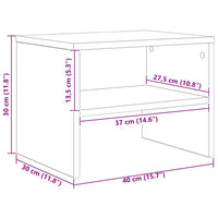 vidaXL Armadio da Notte 2 pcs Legno vecchio 40 x 40 x 30 cm
