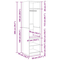 vidaXL Guardaroba con lo scaffale Rovere nero Legno multistrato