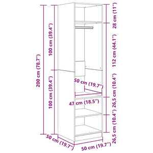 vidaXL Guardaroba con lo scaffale Rovere nero Legno multistrato
