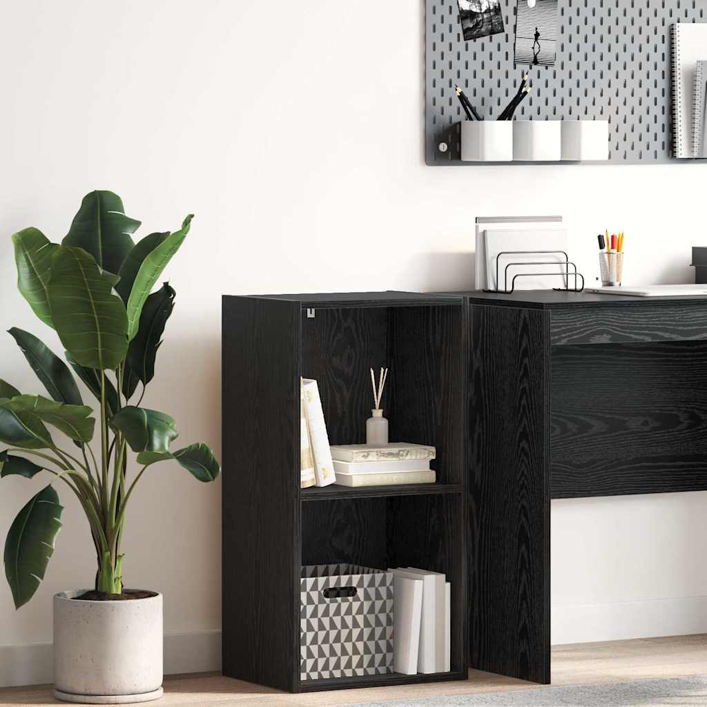 Libreria-Scaffale per Libri-Mobile di Stoccaggio Rovere Nero 40 x 30 x 77 cm Legno multistrato