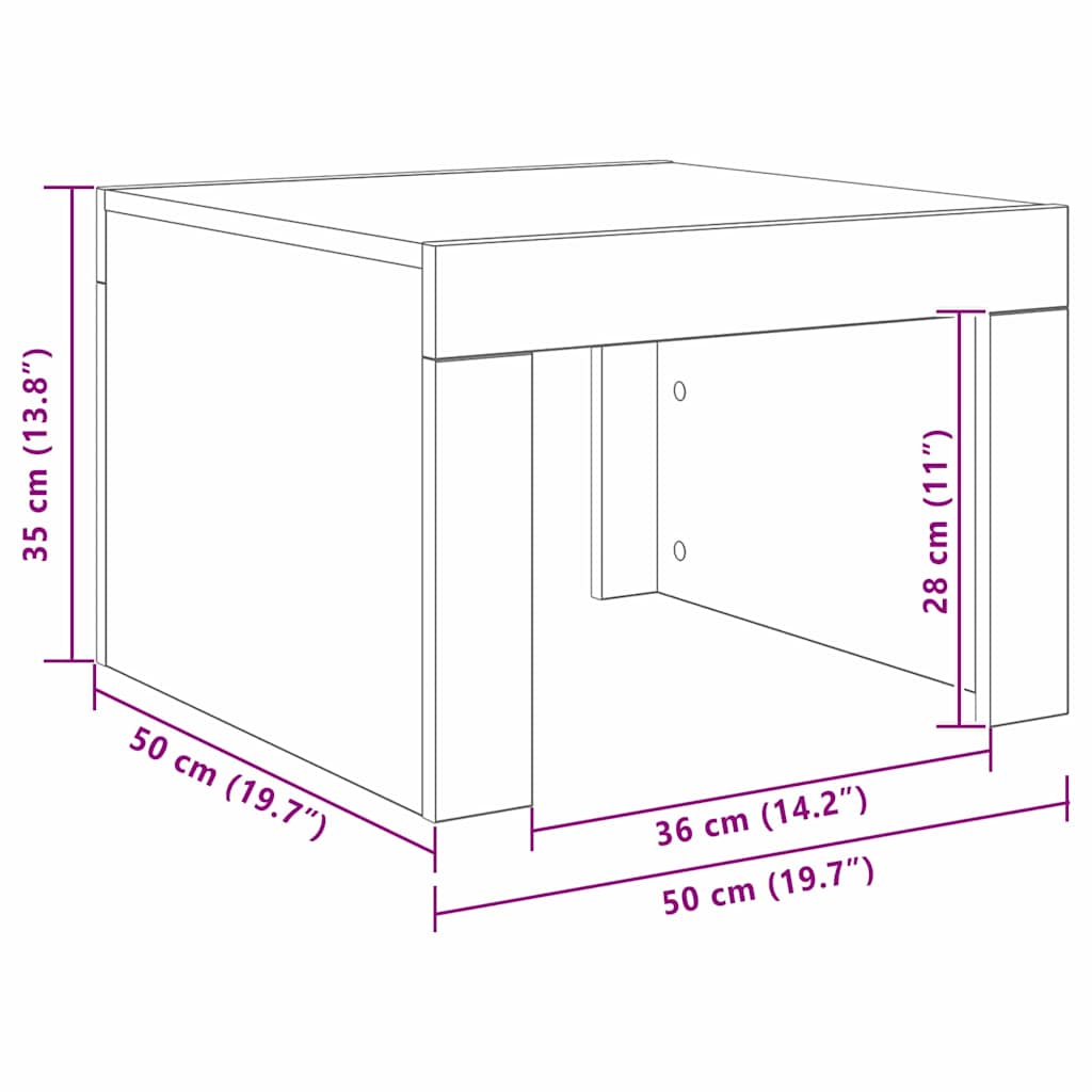 Tavolino da salotto Rovere nero Legno multistrato 875033