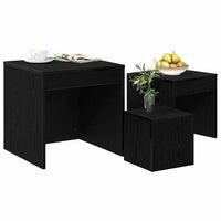 vidaXL Tavolini da salotto 3 pcs Rovere nero 45 x 45 x 45 cm