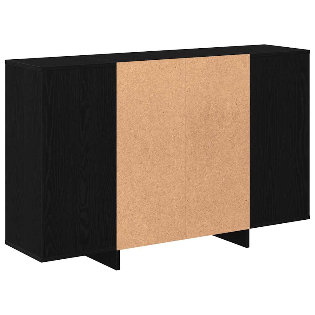 vidaXL Credenza Rovere nero 120 x 30 x 75 cm Legno multistrato