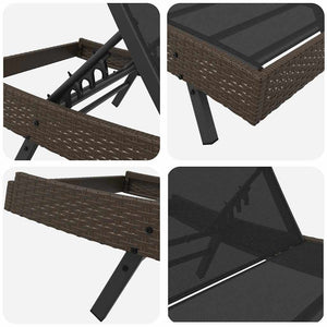 Lettini prendisole 3 pcs Marrone 40 x 40 x 40.5 cm polyrattan 3381202