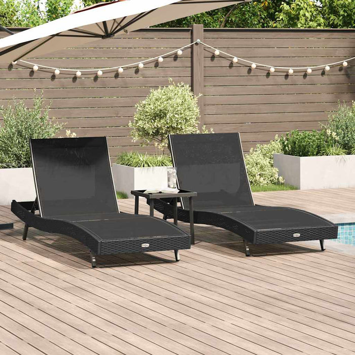 Lettini prendisole 3 pcs Nero 40 x 40 x 40.5 cm polyrattan 3381203