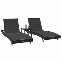Lettini prendisole 3 pcs Nero 40 x 40 x 40.5 cm polyrattan 3381203